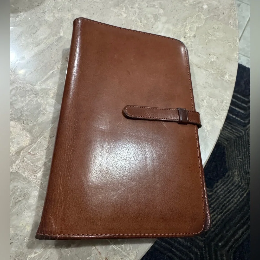 Coach water buffalo tan leather vintage planner